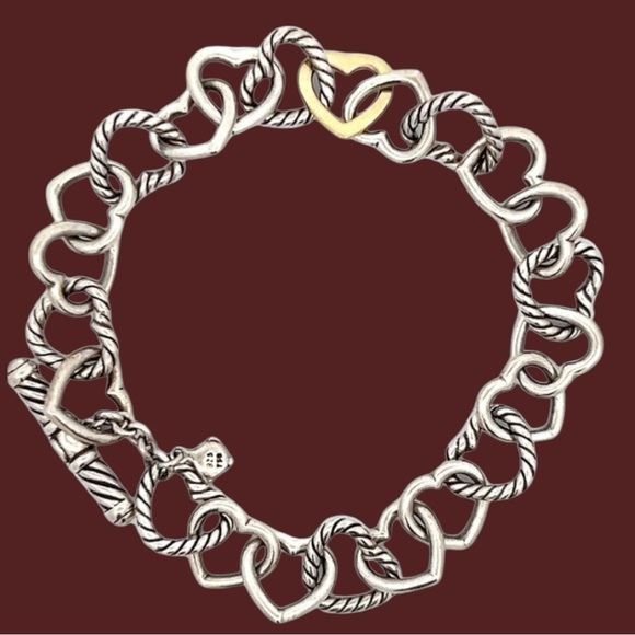 David yurman heart bracelet sterling silver & 18kt gold. 7” gorgeous.Hard 2 find - Picture 7 of 16